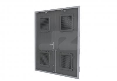 ALU DUBBELE DEUR HS-27R INBOUW (R) - Ventilerend