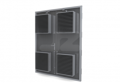 ALU DUBBELE DEUR HS-27R INBOUW + COULISSENDEMPERS (R) - Ventilerend