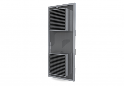 ALU ENKELE DEUR HS-27R INBOUW + COULISSENDEMPERS (L) - Ventilerend