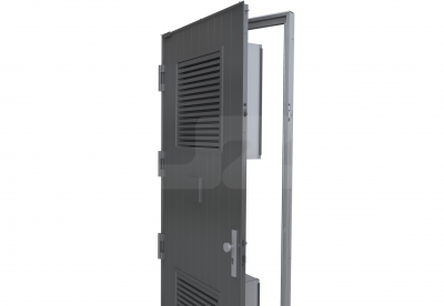 ALU ENKELE DEUR HS-27R INBOUW + COULISSENDEMPERS (L) - Ventilerend