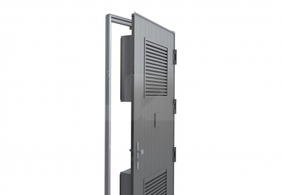 ALU ENKELE DEUR HS-27R INBOUW + COULISSENDEMPERS (R) - Ventilerend